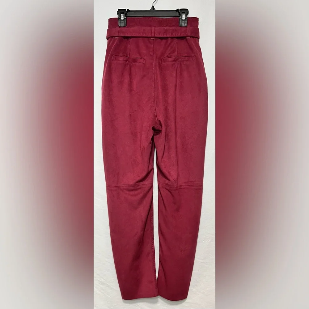 FREE PEOPLE Nightfall Vegan Suede High Rise Paperbag Waist Pants Casual Office